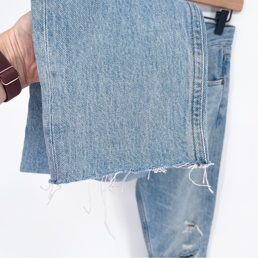 Agolde Riley High Rise Straight Leg Distressed Jeans Size 24 - Picture 4 of 12